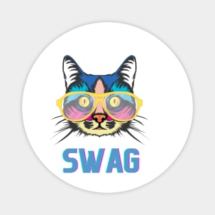 Cat wearing glass swag Magnet